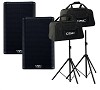 Speakerset QSC K8 op statieven